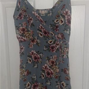 Egg Collective Red and Pink Sheath Mini Dress with V-neck and Sleeveless Design